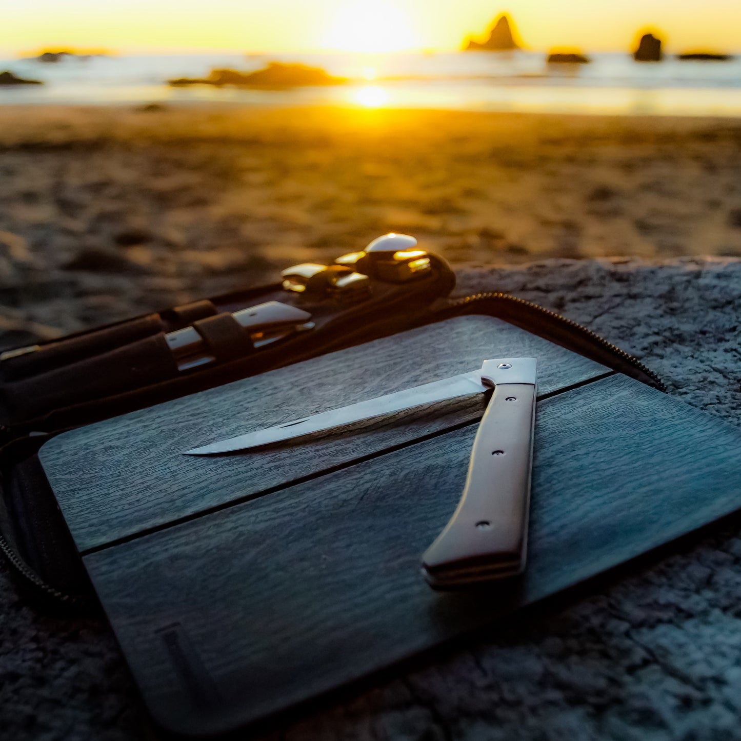 Adventure Chef 6" Flexible Fillet Knife_Cutting Board_Beach